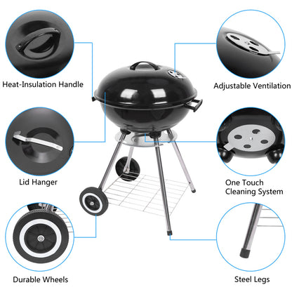 GrillMaster 18" Charcoal Apple BBQ Grill