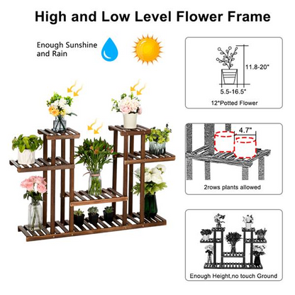 UniDecor Multi-Function Wood Plant Stand