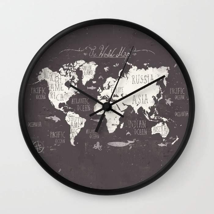 Wall Clock | The World Map